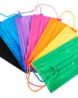 Cubrebocas plisado colores pack 50 pzas estetica o fashion