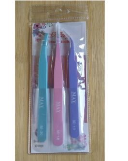 Juego De 3 Pinzas may Color Aplicación Extensiones De Pestañas Acero