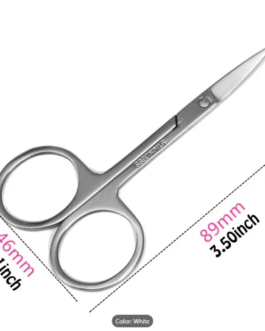 Tijeras para cejas de acero inoxidable, cuidado del vello Facial, recortar cejas, pelo de nariz y barba para