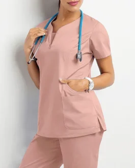 Uniforme médico de enfermería dama, cuello en V para correr, trabajo de Farmacia y Hospital Scrub SB-10 pijama