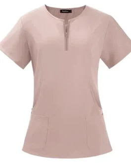 Bata médico de enfermería dama, cuello en V para correr, trabajo de Farmacia y Hospital Scrub S-2 Filipina pijama
