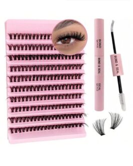 Kit De Extensión De Pestañas DIY auto aplicables V-122 Rosa o Lila