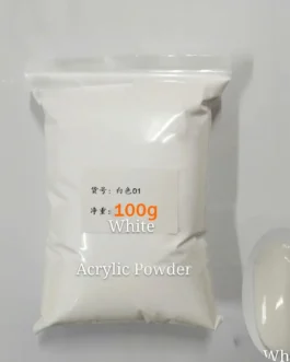 Polvo acrílico sólido para extensión de uñas, pigmento para tallado de uñas, color blanco 100g por bolsa